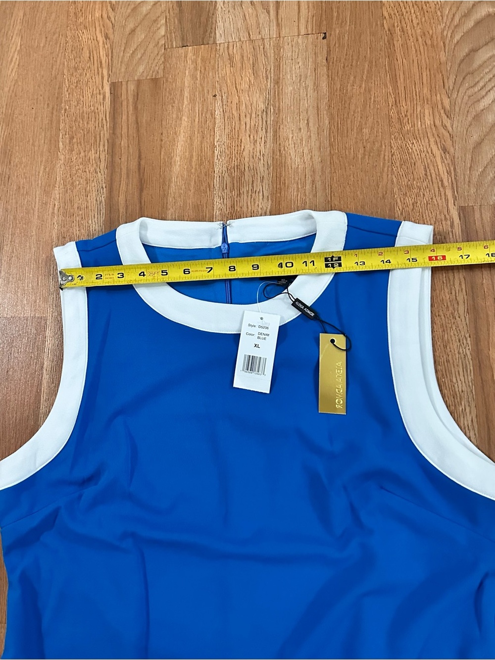 Alexia Admor Royal Blue Sleeveless Shift Dress with White Trim - Picture 11 of 13